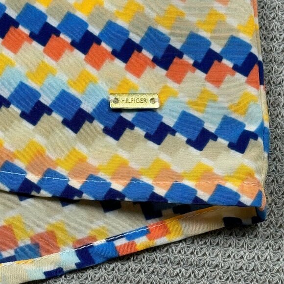 Tommy Hilfiger Womens Multicolor Geometric Tank Top Keyhole Back Stripes Size XL - Picture 2 of 13